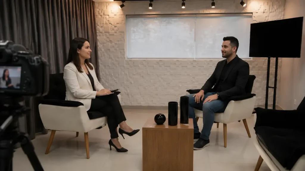 Estúdio para entrevistas e vídeos corporativos