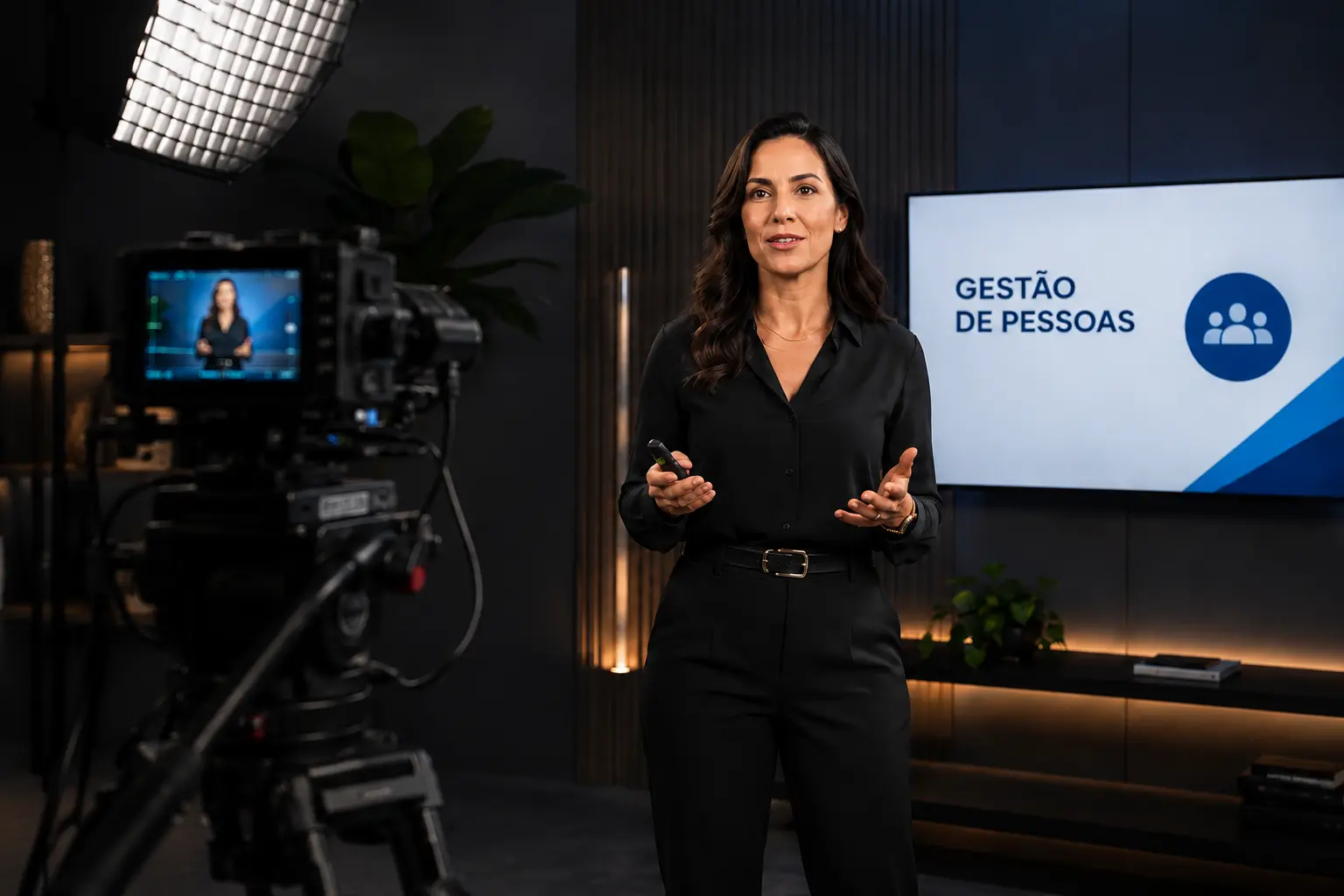 Produção audiovisual de treinamento EAD em estúdio profissional