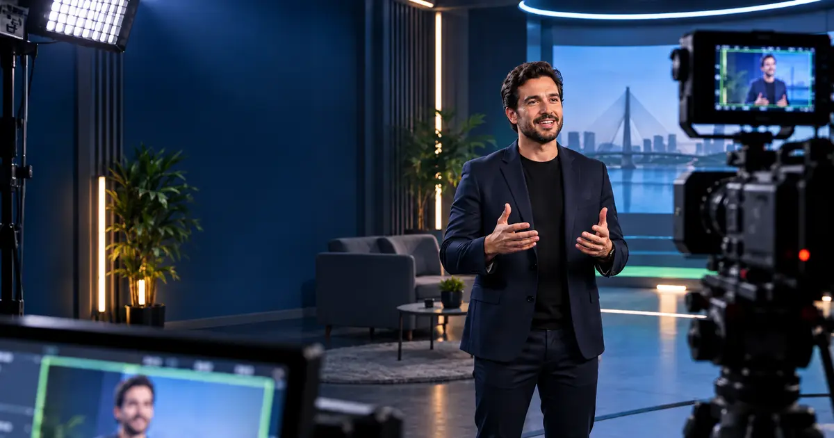 Gravação de videoaulas corporativas em estúdio profissional